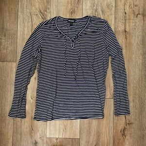 Black and white striped Joe Boxer blouse